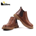 Men's Steel Toe Safety Boots Manufacturer - Custom Lightweight Chelsea Fashionable Rubber Leather Pull-On Casual for Summer Autumn