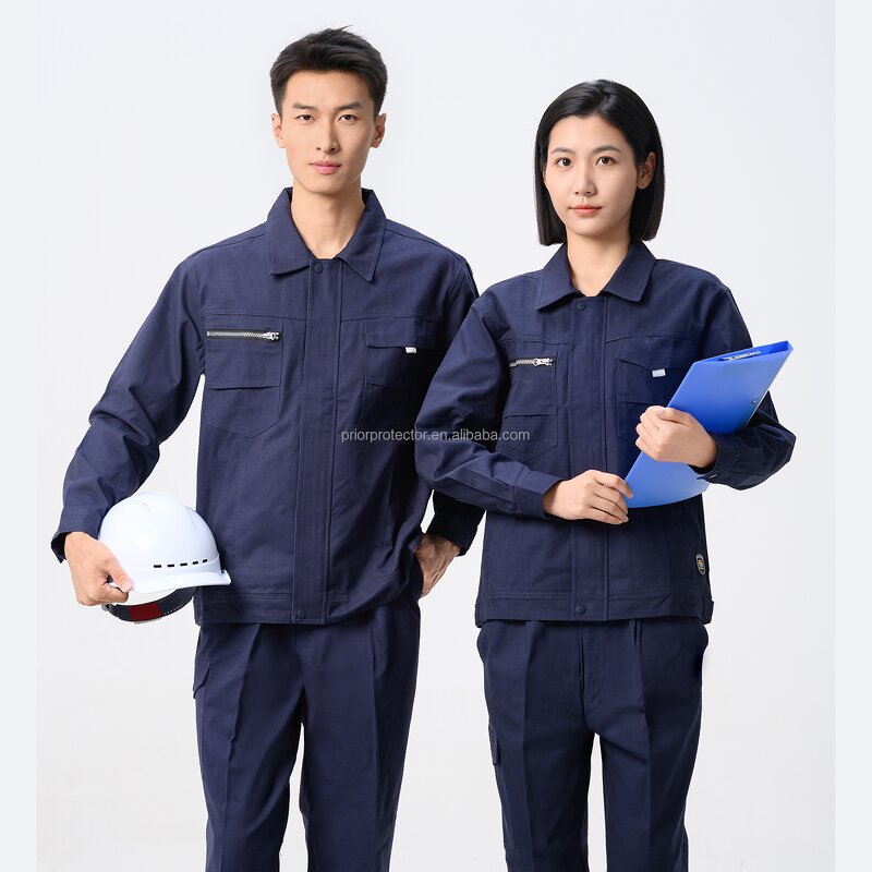 Construction Work Uniform Manufacturer - 100% Cotton 270 Grams Thick Twill Breathable PPE Sets Knee-Length Design Safety Customized Logo Unisex
