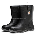 Men's Industrial Safety Boots Manufacturer - Dropship Heavy Duty Dual Density PU Sole Breathable High Cut Black Steel Toe Price Fashion
