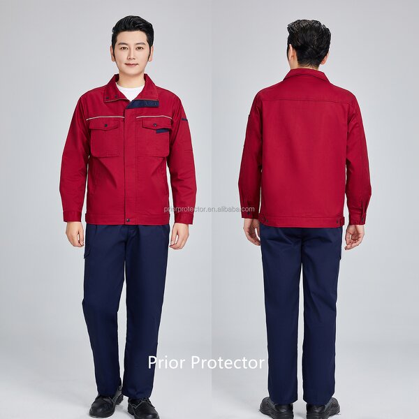 Construction Work Suits Manufacturer - 80/20 TC 235 Grams Thick Twill Breathable Cotton Sets Knee-Length Design Safety Working Clothes