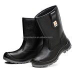 Men's Industrial Safety Boots Manufacturer - Dropship Heavy Duty Dual Density PU Sole Breathable High Cut Black Steel Toe Price Fashion