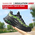 10KV Insulation Safety Shoes Manufacturer - Plastic Toe Color Anti Puncture Ergonomic Microfiber Upper MD Rubber Outsole Mesh Lining