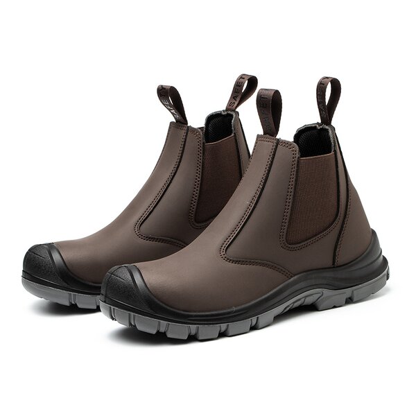 Chelsea Industrial Boots Manufacturer - No Lace Waterproof Leather Breathable Black Men Steel Toe Fashion Safety Shoes