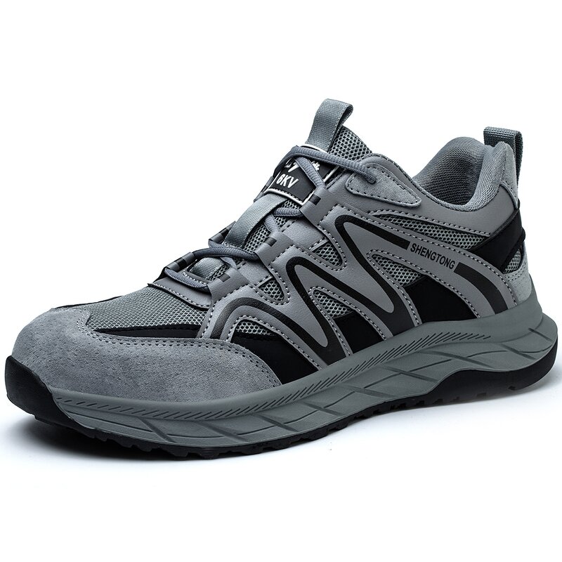 Plastic Toe Safety Shoes Manufacturer - High Quality Color Anti Puncture Ergonomic Microfiber Upper MD Rubber Outsole Mesh Lining