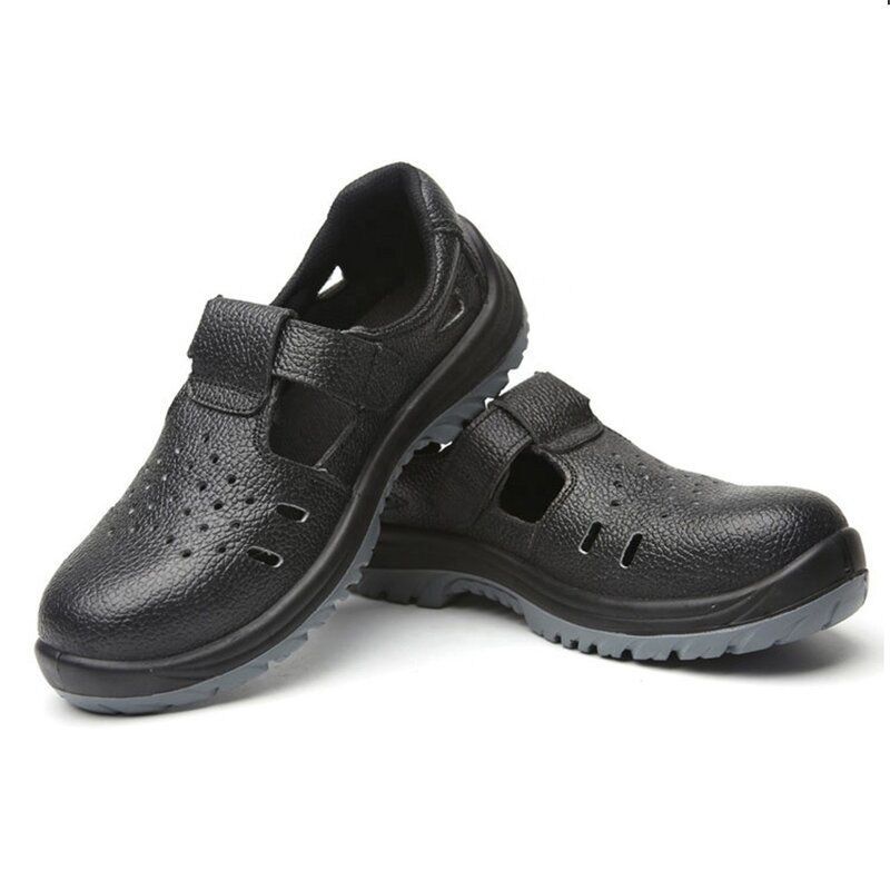 Men's Work Safety Sandals Manufacturer - Custom Construction Anti-Smashing Lightweight Leather Comfortable Cheap Industrial Summer