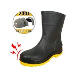 Rubber Wellington Rain Boots Manufacturer - CE Certified Black with Steel Toe Safety PVC Lightweight Waterproof for Winter & Summer