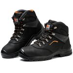 Men's Safety Shoes Manufacturer - Genuine Leather Upper Steel Toe Wear Resistant Dual Density PU Sole Comfortable Metal Custom Logo