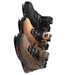 Men's Industrial Safety Shoes Manufacturer - Waterproof Leather MD Rubber Sole Breathable Black Steel Toe Mid Cut for Winter