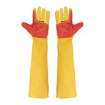 Welding Gloves Manufacturer - Tig Yellow Resistant Cowhide Short Electric Labor Fwelding with Anti-Slip Feature Red Yellow