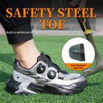 Men's Casual Safety Shoes Manufacturer - Fashion Steel Toe Lightweight PU Sole Microfiber Upper Comfortable Metal Custom Logo