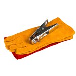 Welding Gloves Manufacturer - CE Certified Yellow Red Nitrile Coated Thickened Cowhide Molten Metal Splash Protection for Multi-Welding Type