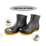 Rubber Wellington Rain Boots Manufacturer - CE Certified Black with Steel Toe Safety PVC Lightweight Waterproof for Winter & Summer