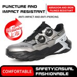 Men's Casual Safety Shoes Manufacturer - Fashion Steel Toe Lightweight PU Sole Microfiber Upper Comfortable Metal Custom Logo