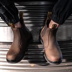 Women's Safety Boots Manufacturer - Glass Fibre Toe Genuine Leather Chelsea Work Casual Mid Cut Engineering Expensive for Men