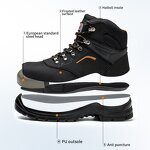 Men's Safety Shoes Manufacturer - Genuine Leather Upper Steel Toe Wear Resistant Dual Density PU Sole Comfortable Metal Custom Logo