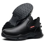 Chef Safety Shoes Manufacturer - SRC Lev Mid Cut Lightweight Rubber Leather Casual Work Super Anti-Slip Kitchen Restaurant Cook for Spring Summer