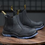 Women's Safety Boots Manufacturer - Glass Fibre Toe Genuine Leather Chelsea Work Casual Mid Cut Engineering Expensive for Men