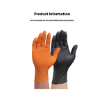 Nitrile Gloves Manufacturer - Disposable Protective Extra Thick Diamond Pattern Wear-resistant Anti-Slip SUNPPE NH15 Black Orange English