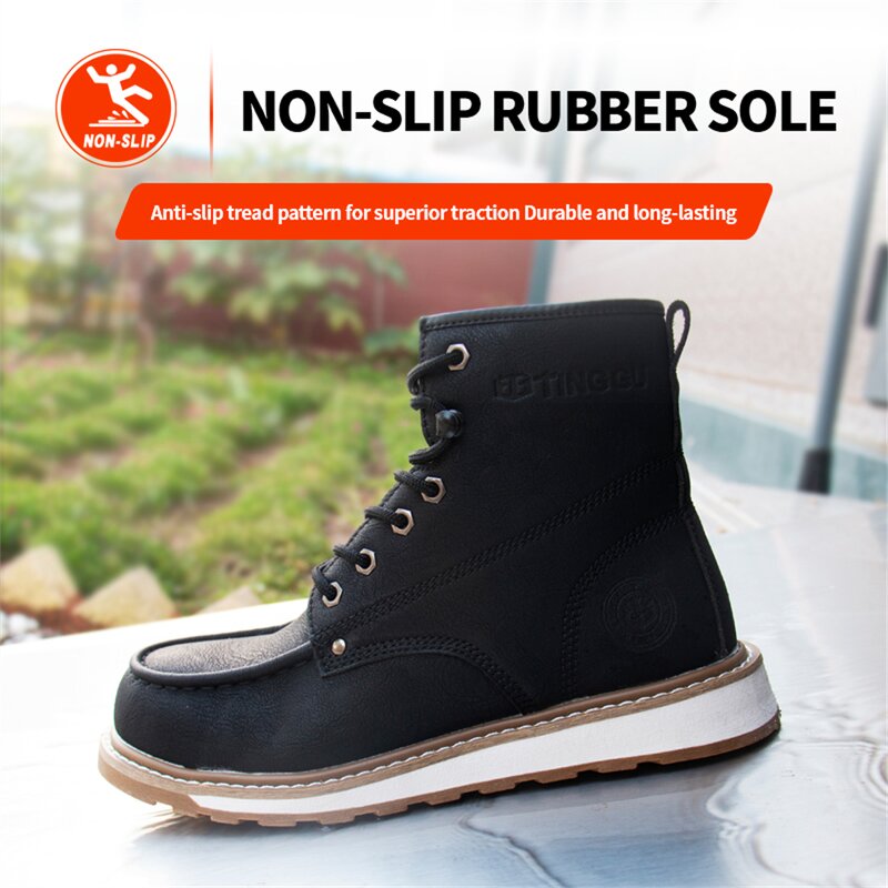 Men's Safety Shoes Manufacturer - Microfiber Leather High Neck Rubber Sole Woodland Custom Logo OEM