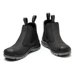 Chelsea Industrial Boots Manufacturer - No Lace Waterproof Leather Breathable Black Men Steel Toe Fashion Safety Shoes