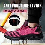 Unisex Safety Boots Manufacturer - Lady Low Steel Toe Cap Cut Waterproof Winter Anti-Slip Industrial Work Rubberized Pink