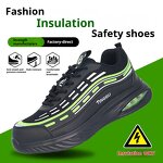 10KV Insulation Safety Shoes Manufacturer - Plastic Toe Color Anti Puncture Ergonomic Microfiber Upper MD Rubber Outsole Mesh Lining