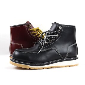 Men's Genuine Leather High Boots Manufacturer - Waterproof Lining & Goodyear Welt Oil-Resistant Safety Features
