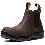 Women's Safety Boots Manufacturer - Glass Fibre Toe Genuine Leather Chelsea Work Casual Mid Cut Engineering Expensive for Men