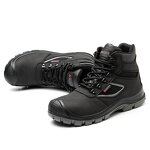 Men's Industrial Safety Shoes Manufacturer - Waterproof Leather Dual Density PU Sole Breathable Black Steel Toe Fashion