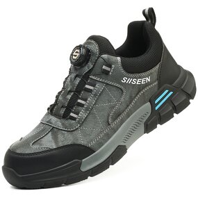 Safety Shoes Manufacturer - Rubber Sole Anti-slip Lightweight Quick Lacing Sneaker for Men Women Engineers