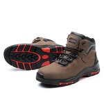 Men's Industrial Safety Shoes Manufacturer - Waterproof Leather MD Rubber Sole Breathable Black Steel Toe Mid Cut for Winter