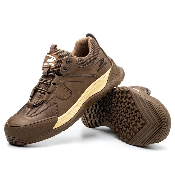 Men's Security Boots Manufacturer - Anti-Static Leather Construction Lightweight Armored Rigger Brown Plastic Toe Winter Suitable