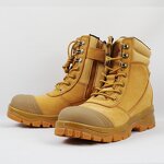 Unisex S3 Safety Shoes Manufacturer - Mid Cut Construction Dual Density PU Acid Oil Resistant Cow Leather Anti-Slip Factory