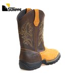 Men's Steel Toe Work Boots Manufacturer - Custom Genuine Leather No Lace Western Cowboy Style for Winter Summer Spring