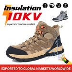 10KV Insulation Safety Shoes Manufacturer - Plastic Toe Color Anti Puncture Ergonomic Microfiber Upper MD Rubber Outsole Mesh Lining