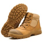 Unisex S3 Safety Shoes Manufacturer - Construction Mid Cut Dual Density PU Acid Oil Resistant Cow Leather Anti-Slip Waterproof