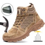 Men's Casual Safety Shoes Manufacturer - Dropshipping Lightweight Steel Toe Stylish Breathable Comfortable Suede Upper Metal Custom Logo