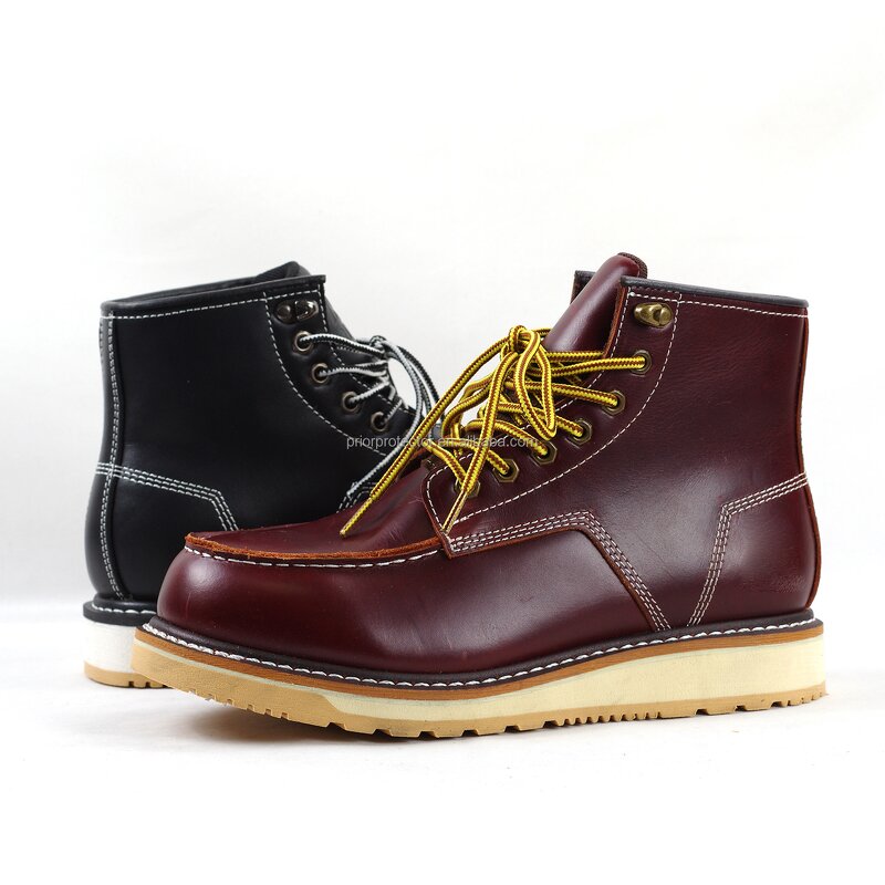 Men's Safety Boots Manufacturer - High Quality Goodyear Welt Oil Resistant Waterproof Lining Genuine Leather Top Layer Work Close