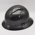 Construction Hard Hat Manufacturer - ANSI Light Weight Carbon Fiber Print HDPE Reinforced Industrial Safety Helmet with Splash Guard Styles