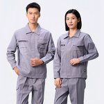 Construction Work Uniform Manufacturer - 100% Cotton 270g Thick Twill Breathable PPE Sets Knee-Length Design for Safety