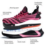Unisex Safety Boots Manufacturer - Lady Low Steel Toe Cap Cut Waterproof Winter Anti-Slip Industrial Work Rubberized Pink