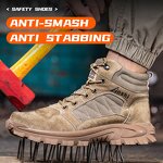 Men's Casual Safety Shoes Manufacturer - Dropshipping Lightweight Steel Toe Stylish Breathable Comfortable Suede Upper Metal Custom Logo