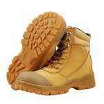 Unisex S3 Safety Shoes Manufacturer - Mid Cut Construction Dual Density PU Acid Oil Resistant Cow Leather Anti-Slip Factory