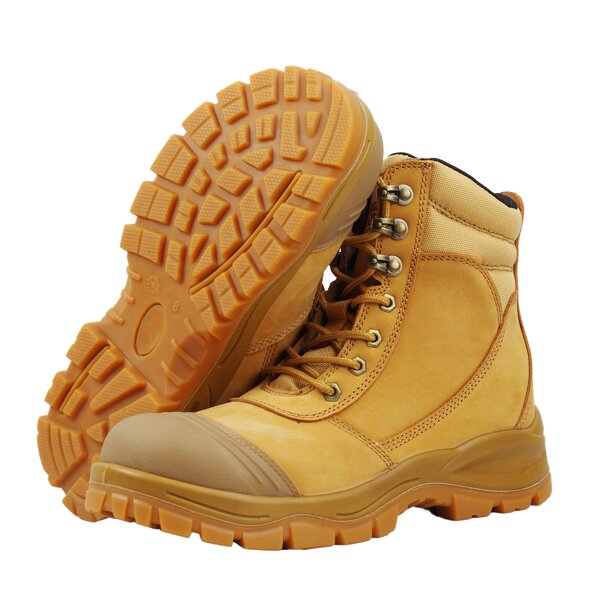 Unisex S3 Safety Shoes Manufacturer - Mid Cut Construction Dual Density PU Acid Oil Resistant Cow Leather Anti-Slip Factory