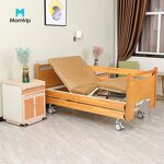 Nursing Bed Manufacturer - Hot Two Crank Manual Wooden Headboard for Bedridden Patient Home Care
