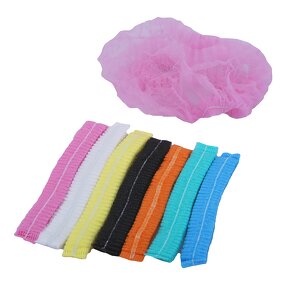 Disposable Hair Net Manufacturer - 100 Pack Hygiene Colorful PP Non-Woven Fabric Bouffant Clip Mob Hat