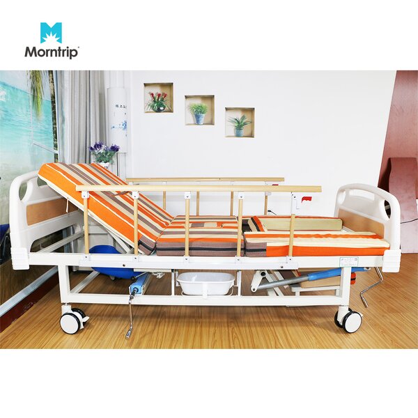 Medical Hospital Bed Manufacturer - 5 Function Manual with Toilet Hole