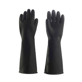 Rubber Gloves Manufacturer - Black Heavy Duty Acid Alkali Resistant Chemical for Industry Labor Protective
