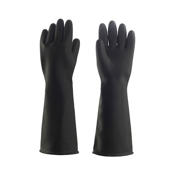 Rubber Gloves Manufacturer - Black Heavy Duty Acid Alkali Resistant Chemical for Industry Labor Protective