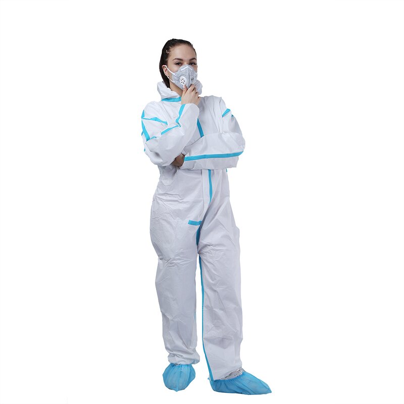 Disposable Hazmat Suits Manufacturer - CE Certificate OEM Accepted White PP PE Microporous Anti-Static Breathable